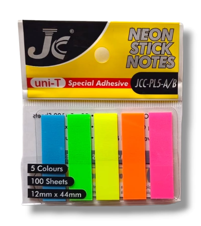JC Plastic Neon Sticky Notes - Arrow (5 Colors, 100 Sheets) view 2